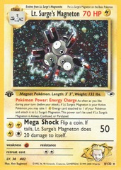 (HOLO SWIRL) Lt. Surge's Magneton - 8/132 - Holo Rare - 1st Edition